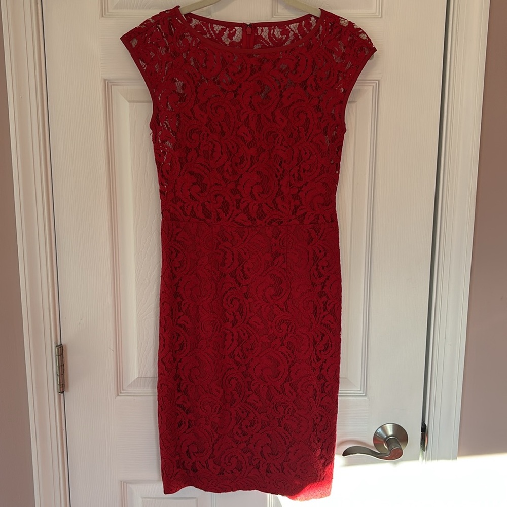 Banana Republic Red Lace Dress